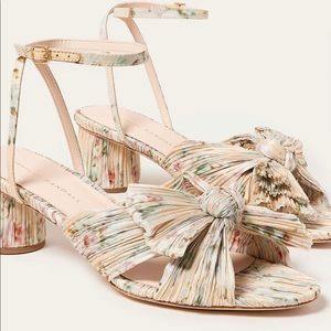 Loeffler Randall Dahlia Tan Floral Bow Heel, 8.5